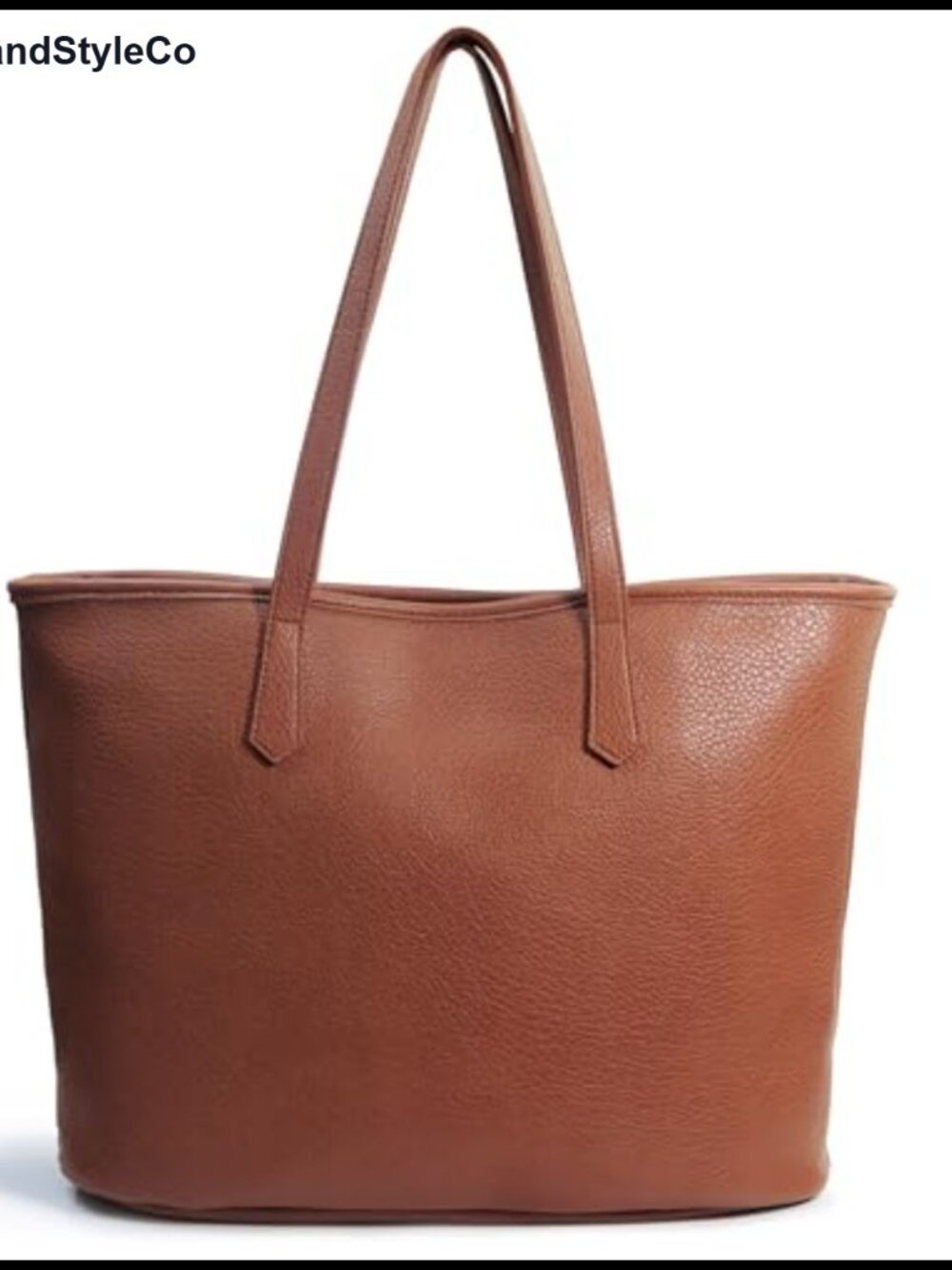 HOXIS Women's Vegan Leather Zipper Tote Bag - Large Work Travel Handbag